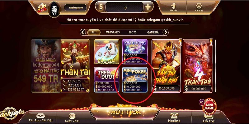 Kinh nghiệm chơi Mini Poker khi tải Sunwin