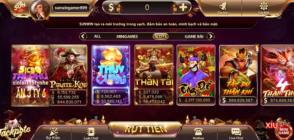 Slot game hoành tráng tại Sunwin