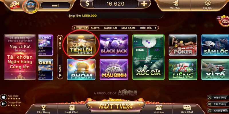 Cách chơi game bài tiến nên miền nam khi tải Sunwin