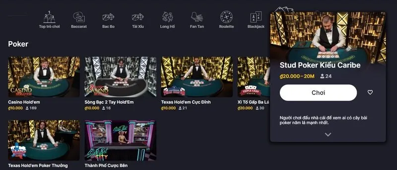 Review sảnh chơi Live casino Sunwin hấp dẫn