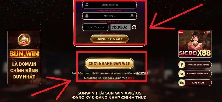 Một số lưu ý khi Đăng ký Sunwin